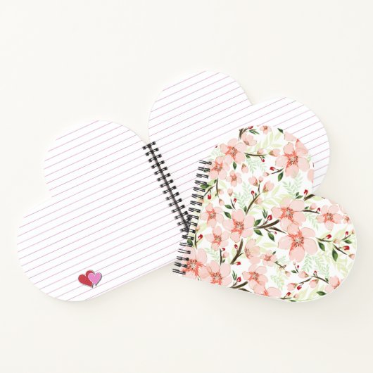 Roze bloemen notitieboek (Binnen)