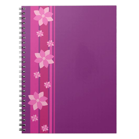 Roze bloemen notitieboek (Voorkant)
