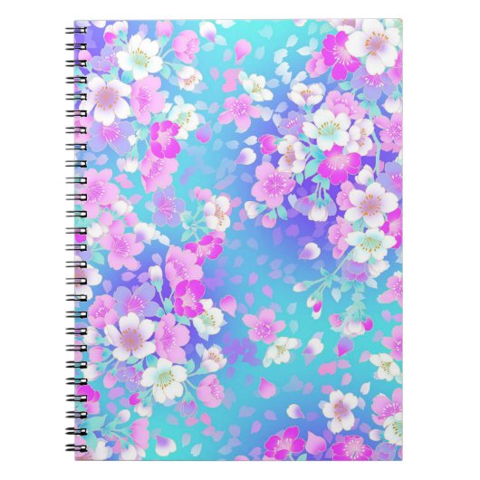 roze bloemen notitieboek (Voorkant)
