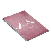 Roze bloemen Notitieboek van wijnstokken (Rechterzijde)