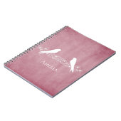 Roze bloemen Notitieboek van wijnstokken (Linkerzijde)