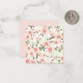 Roze bloemen notitiekaartje (Voorkant / Achterkant in situ)