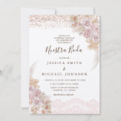 Roze Bloemen Nuestra Boda Spaanse bruiloft Kaart (Voorkant)