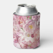 Roze Bloemen Olieverfschilderij: Delicate Blikjeskoeler (Blikje Voorkant)