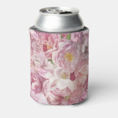 Roze Bloemen Olieverfschilderij: Delicate Blikjeskoeler (Blikje Achterkant)