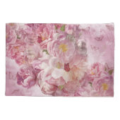 Roze Bloemen Olieverfschilderij: Delicate Kussensloop (Achterkant)