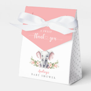Roze Bloemen Olifant Baby Meisje Douche Bedankt Bedankdoosjes