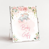 Roze Bloemen Olifant Baby shower Boeken en geschen
