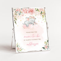 Roze Bloemen Olifant Baby shower Envelope Station