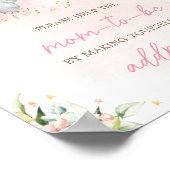Roze Bloemen Olifant Baby shower Envelope Station Poster (Hoek)