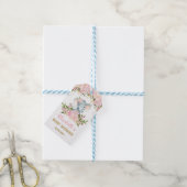 Roze Bloemen Olifant Baby shower Favor Gift Label Cadeaulabel (Met Touw)