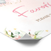 Roze Bloemen Olifant Baby shower Favors Poster (Hoek)