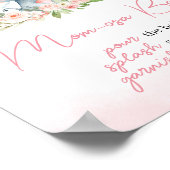 Roze Bloemen Olifant Ballon Moeder Osa Bar Poster (Hoek)