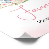 Roze Bloemen Olifant Balloon Baby shower Favoriete Poster (Hoek)