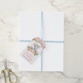 Roze Bloemen Olifant Verjaardagsfeestje Favor Gift Cadeaulabel (Met Touw)