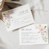 Roze Bloemen Olijf Bruiloft Details Behuizing Kaar Informatiekaartje