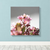 Roze bloemen omgepakt Canvas (Insitu (Houten vloer))