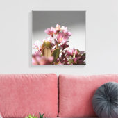 Roze bloemen omgepakt Canvas Afdruk (Insitu (Woonkamer))
