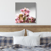 Roze bloemen omgepakt Canvas Afdruk (Insitu (Slaapkamer))
