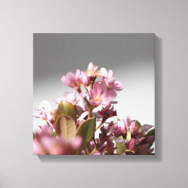 Roze bloemen omgepakt Canvas Afdruk