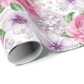 Roze bloemen omslagpapier cadeaupapier (Rol Hoek)