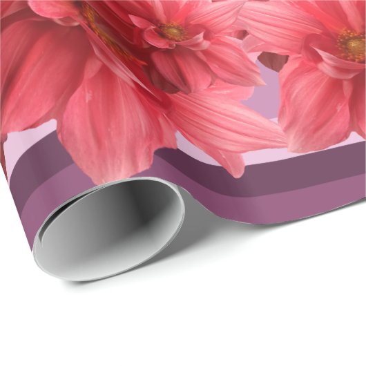 Roze bloemen omslagpapier cadeaupapier (Rol Hoek)