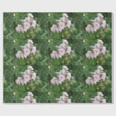 Roze bloemen omslagpapier cadeaupapier (Vlak)