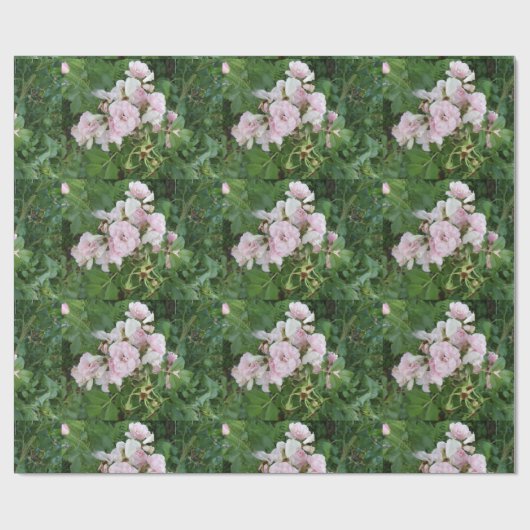 Roze bloemen omslagpapier cadeaupapier (Vlak)