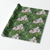 Roze bloemen omslagpapier cadeaupapier (Uitgerold)