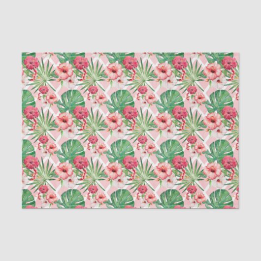 Roze Bloemen (Ontwerp 16 Roze Serie) Tissuepapier (Voorkant)