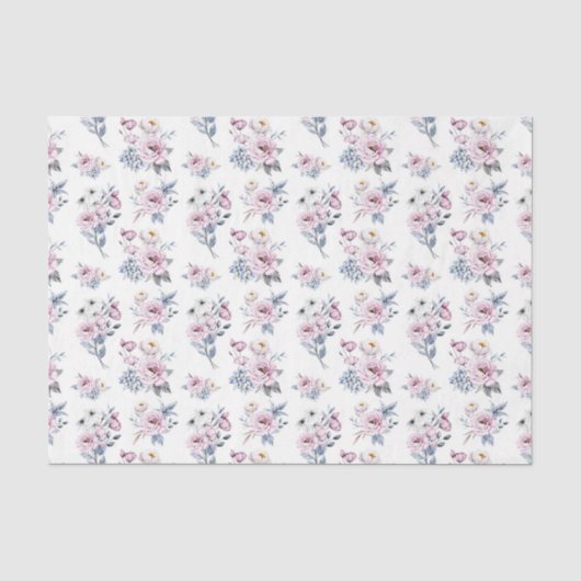 Roze Bloemen (Ontwerp 22 Roze Serie) Tissuepapier (Voorkant)