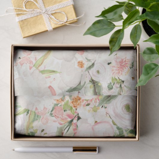 Roze bloemen (ontwerp 23 roze serie) tissuepapier (Geschenk)