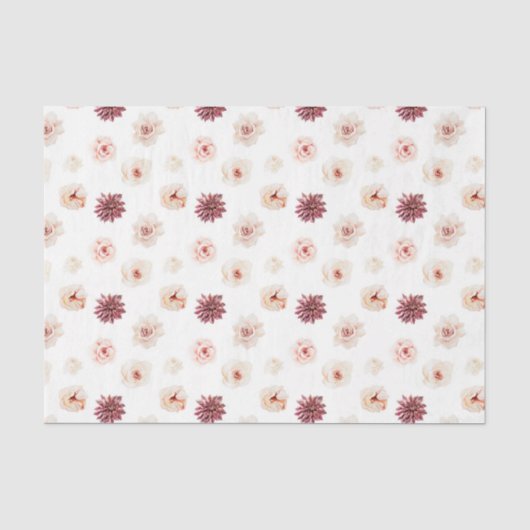 Roze Bloemen (Ontwerp 25 Roze Serie) Tissuepapier (Voorkant)