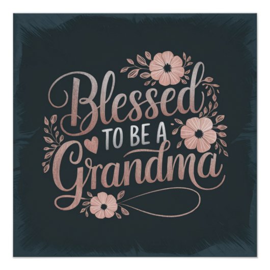 Roze Bloemen Ontwerp voor Moederdag Oma Quote Perfect Poster (Voorkant)