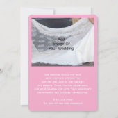 Roze Bloemen Ontwerp Wedding Bedankkaart (Achterkant)