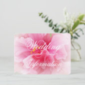 Roze Bloemen Ontwerp Wedding Informatiekaartje (Staand voorkant)