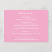 Roze Bloemen Ontwerp Wedding Informatiekaartje (Achterkant)