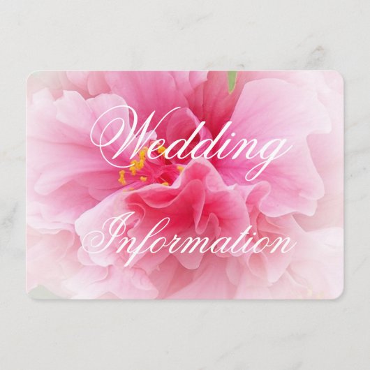 Roze Bloemen Ontwerp Wedding Informatiekaartje (Voorkant)