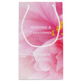 Roze Bloemen Ontwerp Wedding Klein Cadeauzakje (Achterkant)