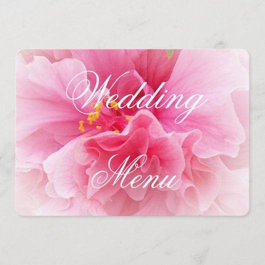 Roze Bloemen Ontwerp Wedding Menu (Voorkant)