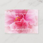 Roze Bloemen Ontwerp Wedding Plaatskaartje (Achterkant)