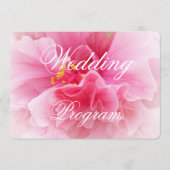 Roze Bloemen Ontwerp Wedding Programmakaart (Voorkant)