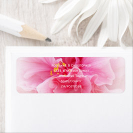 Roze Bloemen Ontwerp Wedding Retour Adres Etiket