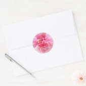 Roze Bloemen Ontwerp Wedding Ronde Sticker (Envelop)