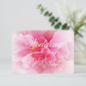 Roze Bloemen Ontwerp Wedding RSVP Kaartje (Staand voorkant)