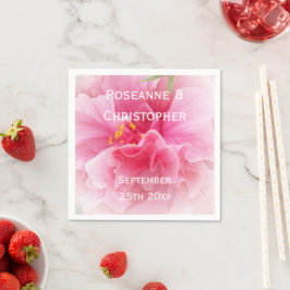 Roze Bloemen Ontwerp Wedding Servet