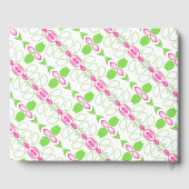 Roze Bloemen Ontworpen Gastenboek (Achterkant)