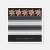 Roze Bloemen Ontworpen Servet (Voorkant)