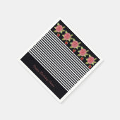 Roze Bloemen Ontworpen Servet (Hoek)