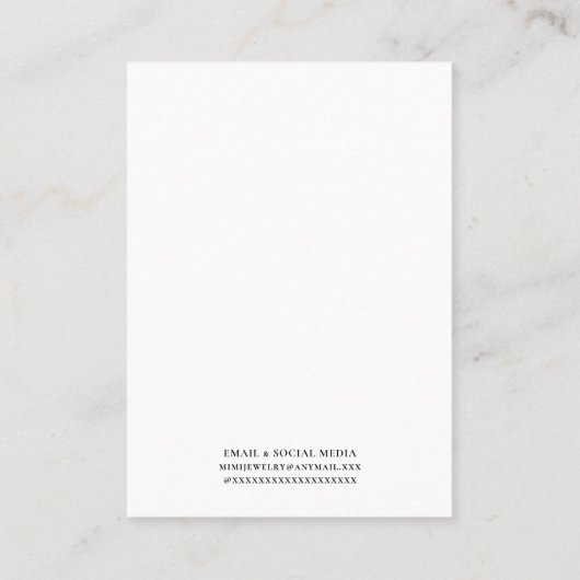 Roze Bloemen Oorbel Display Houder Kaart Visitekaartje (Achterkant)